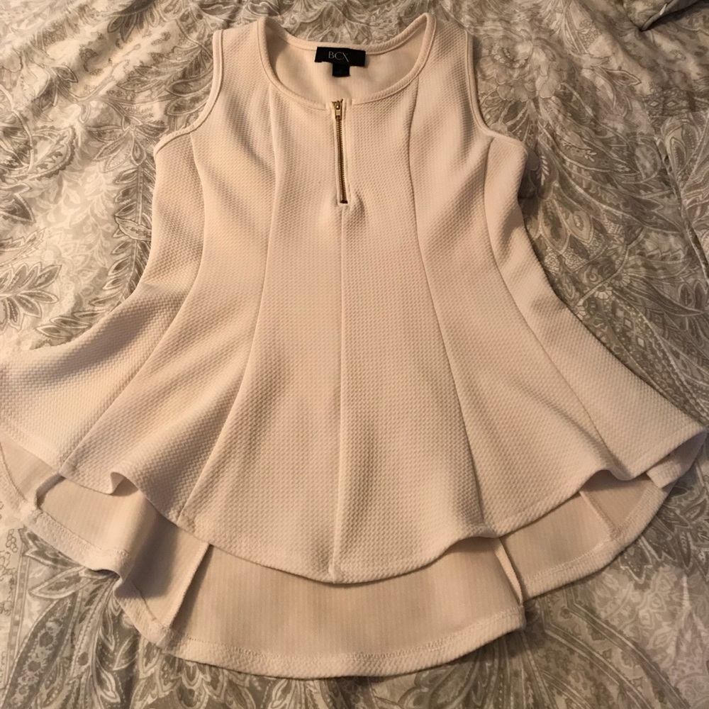Off-White Textured Formal Tank
